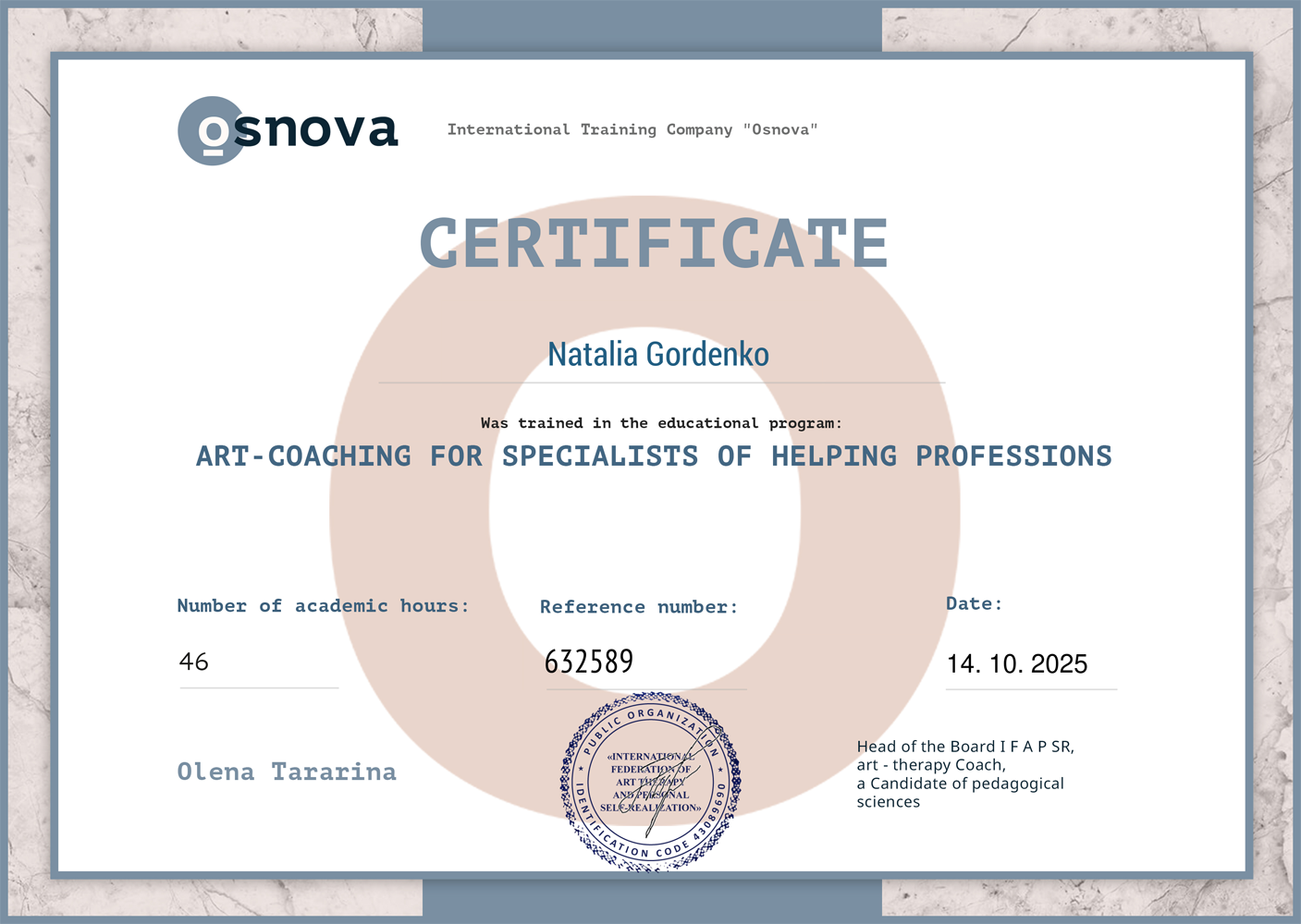 Art coaching for specialists Art coaching for specialists